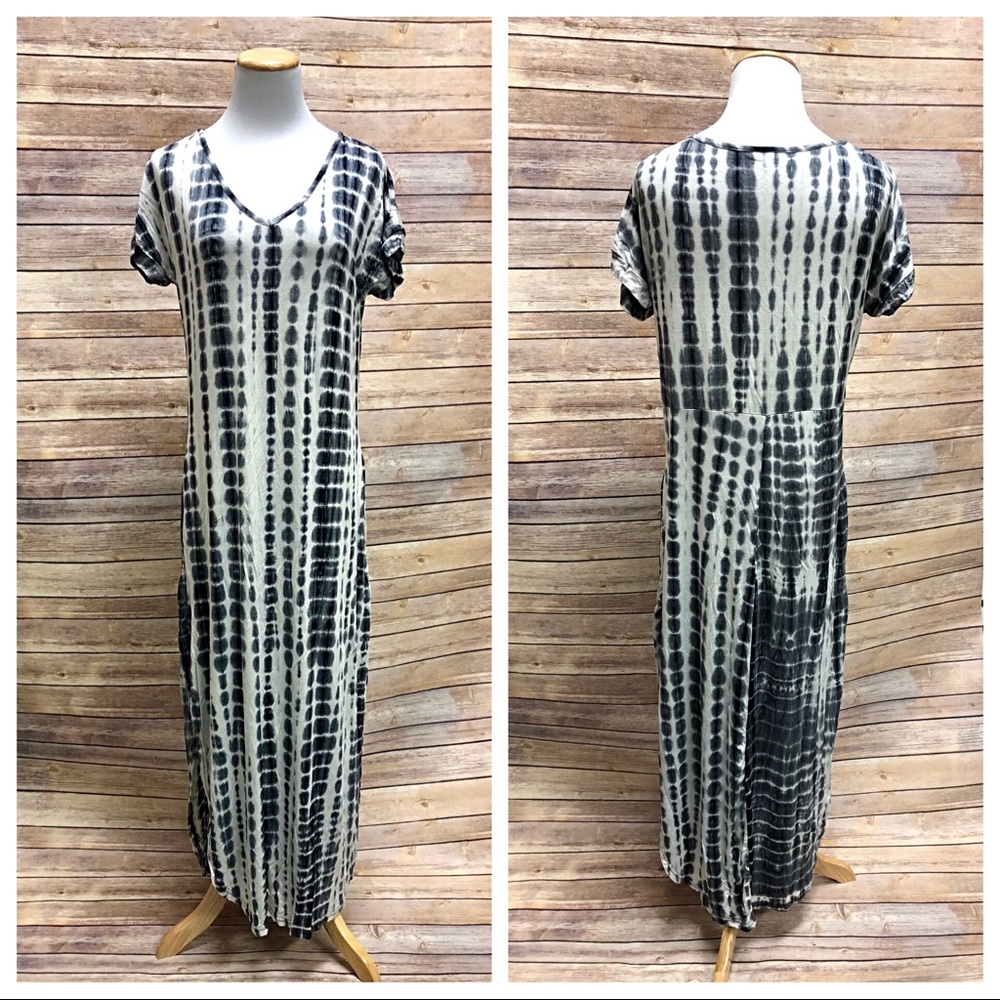 Flowy Boho Style Tie Dye Side Slit Maxi Dress